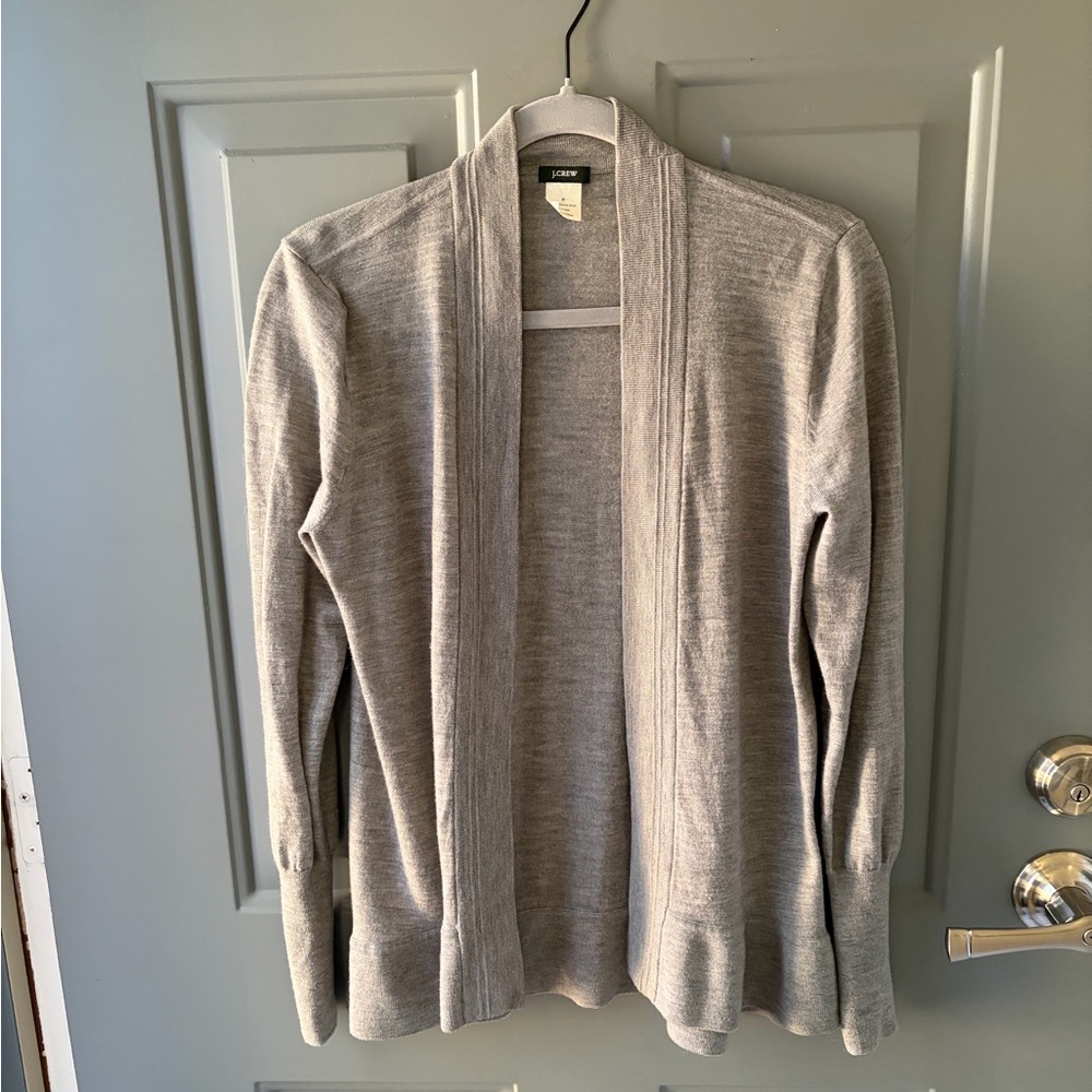 J. Crew 100% Merino Wool Open Cardigan
